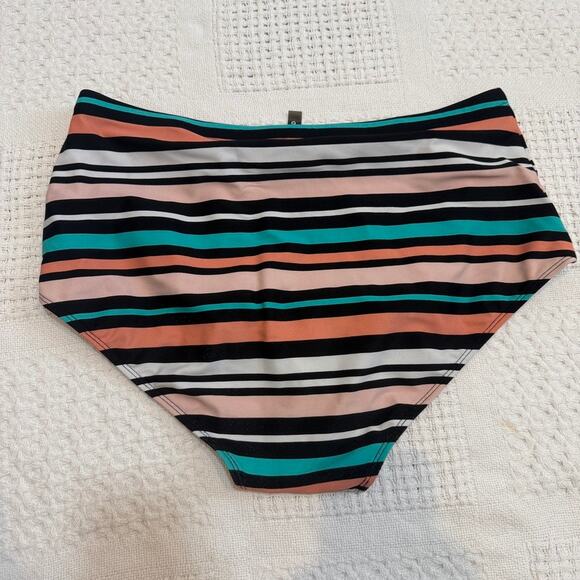 Torrid 1 striped smooth high waist swim bikini bottom SW2 2822 - Picture 7 of 10